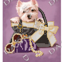 ДАНА-1215 Собака в сумке, схема под бисер