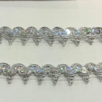 Тесьма декоративная 20мм серебро с пайетками 13-2307 7566