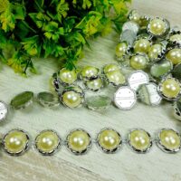 Камни имитация на нитке №032/S серебро 1,8см