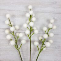 Ягода на веточке 8мм белая Я13