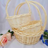 Кошик з лози білий круглий 27*12*32см 283182