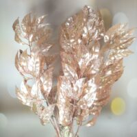 Декоративна гілка листя у льоду 66см, колір - рожевий перламутр 839-728