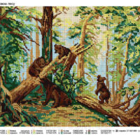 ЮМА 394 Утро в сосновом лесу, схема под бисер