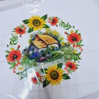 Принт для вишивки "Будинок Маки та соняшники" Vinok-6 А4 19*19см