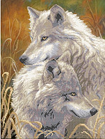 Золотая подкова ЗПТ-006 Волки, схема под бисер