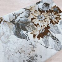 Тканина рогожка 131см*49см квіти