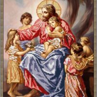 ЮМА 3118 Иисус с детьми, схема под бисер