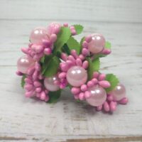 Жемчужинка с тычинками на проволке 2016-1-9-1 розовая