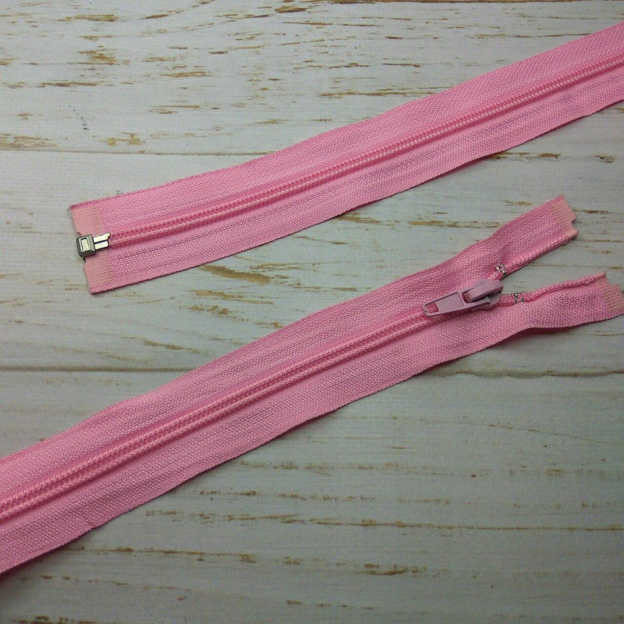 Молния разъемная, витая, Т5, 55см, нейлон, 0604 светло-розовый