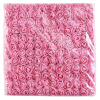 Букет роз из фома 2см с фатином 12шт розовый (dark pink)