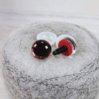 Очі круглі блискучий кант 20мм червоні 1пара ГВ0020б07