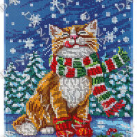 ДАНА-2249 Зимний кот, схема под бисер