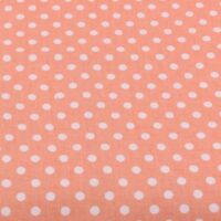 Хлопковая ткань (бязь) 160см №319 Горох 6мм на светло-коралловом фоне
