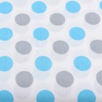 Хлопковая ткань (бязь) 160см №505а Горохи 3см серые и голубые