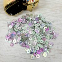 Пайета Индия Als383 3мм 5г блестки серебристого цвета с радужной отделкой