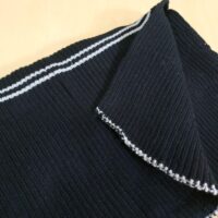 Довяз (манжетная резинка) №6 40*50см темно-синий с бледно-голубой полосой