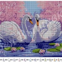 Фея Вышивки ВП-9 Пара лебедей, схема под бисер