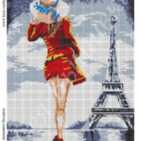 Фея Вышивки ВП-202 Девушка в Париже, схема под бисер