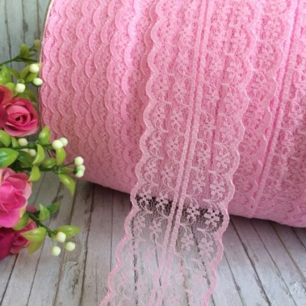Кружево ажурное бочка 4,5см розовое 1678