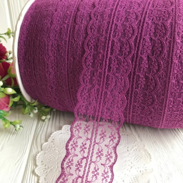 Кружево ажурное бочка 4,5см черничное 521