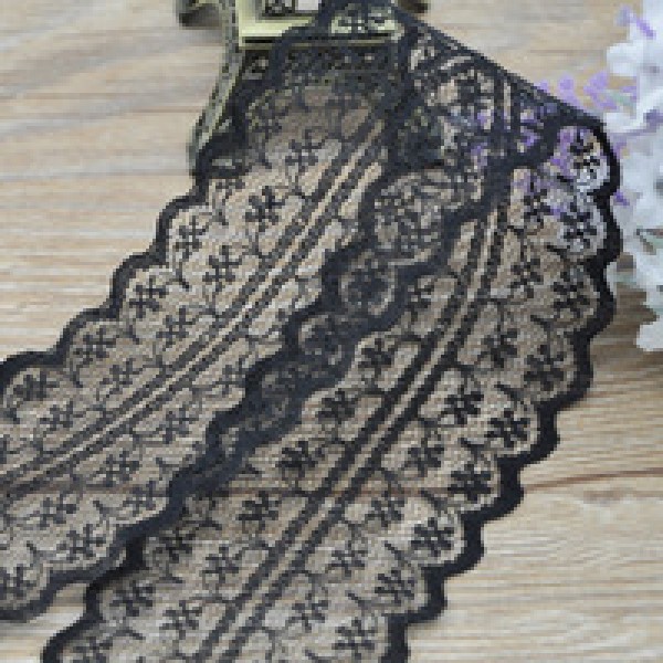 Кружево ажурное бочка 4,5см черное 3051
