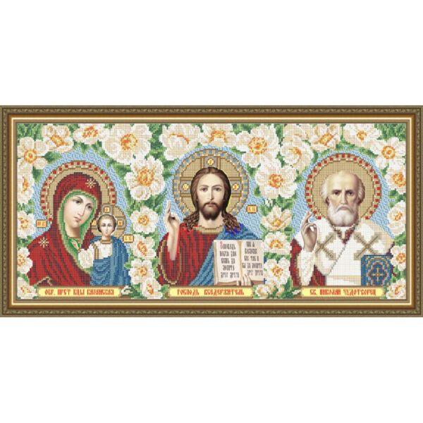 ArtSolo VIA 3011 Триптих Господь,Св.Миколай,Богородиця, схема під бісер