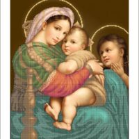 Золотая подкова ЗПО-034 Мадонна с младенцем, схема под бисер