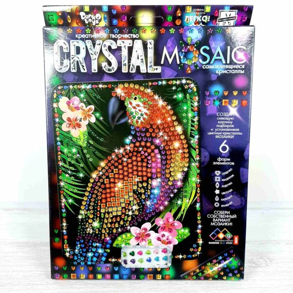 CRYSTAL MOSAIC Набір Мозаїка із кристалів Папуга DT crmk-01-05