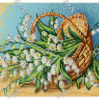 ДАНА-2307 Корзина конвалий, схема под бисер