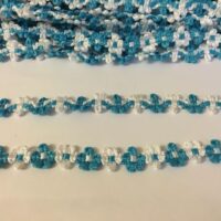 Тесьма Цветочная 20/01 1,3см голубая с белым