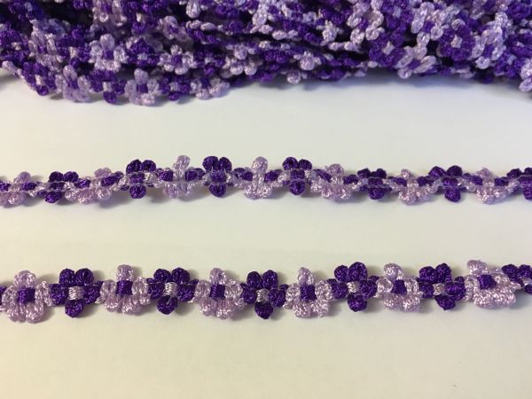 Тесьма Цветочная 35/19 1,3см фиолетовая с сиреневым