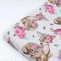 Бязь "Косулі з квітковими віночками" 42,5*53см №2227