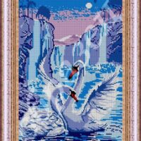 Фея Вышивки ВП-90 Два лебедя, схема под бисер