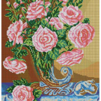 ЮМА 398 Букет чайных роз, схема под бисер