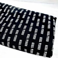 Ткань хлопок Турция 1,6м надпись на черном