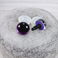 Очі круглі блискучий кант 20мм фіолет 1пара