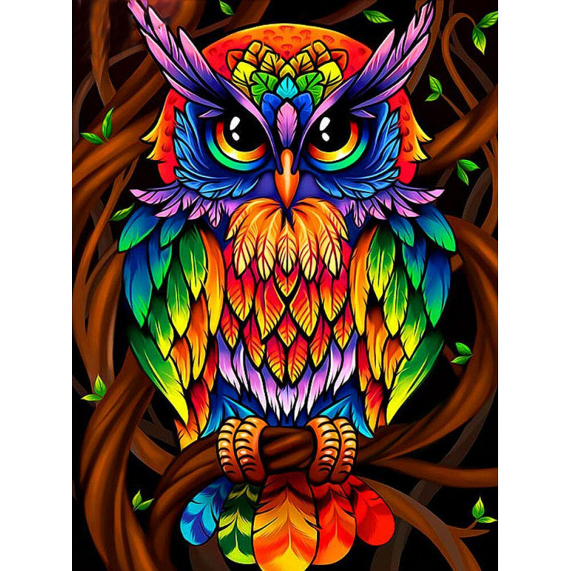 Алмазна вишивка DMF-335 Яскравий пугач 40*30см (на підрамнику)