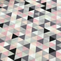 Хлопковая ткань (бязь) 160см "Треугольники мелкие розовые, пудровые, серые, графитовые" №98