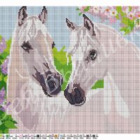 Фея Вышивки ВП-69 Пара лошадей, схема под бисер
