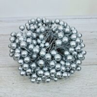 Ягода на проволке 12мм серебро