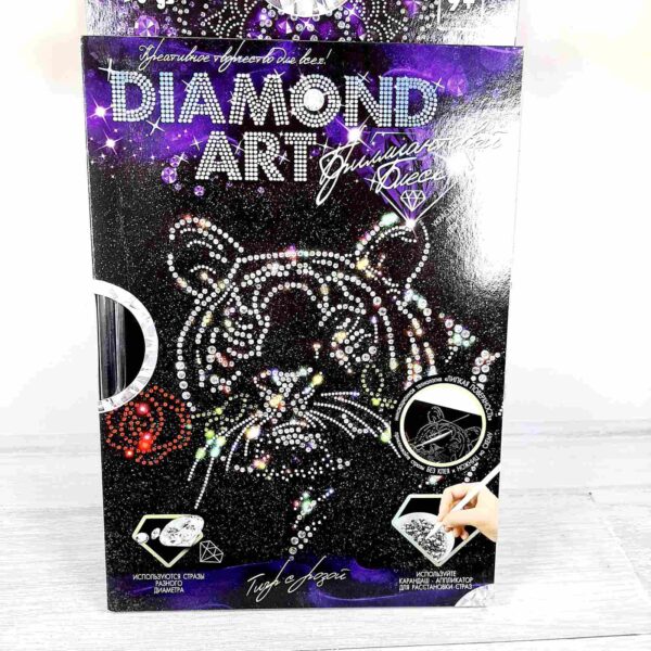 DIAMOND ART Набір для творчості Діамантовий блиск Тигр з трояндою DT