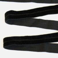 Коса бейка пополамка 17мм №1594ТР чорна оксамит