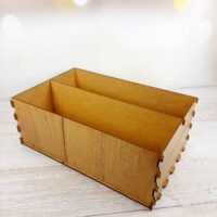 ПА-К-020-4 Коробка свет дерево 21*32*12см без крышки с перегородкой