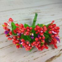 Добавка Тычинка трехцветная 11см 7 красно-сиренево-розовые  570335