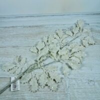 Декоративна гілка 67см, колір - білий гліттер 839-499