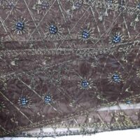 Тесьма из органзы с люрексом5,5см коричневая 1264