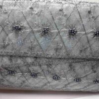 Тесьма из органзы с люрексом 5,5см серебро 1264