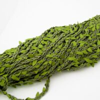 Шнур декоративный косичка с плющем 2см темно-зеленый