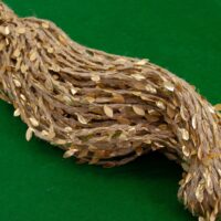 Шнур декоративный косичка с плющем 2см мешковина с золотом 19IL11017-1