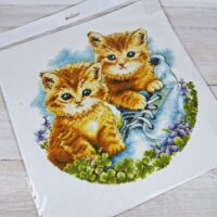 БлагоДар 14-928 Пара рыжих котиков, схема под нитки 33*33см